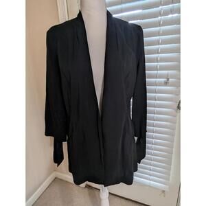 Lauren Conrad Open Front Jacket Black Small Long Sleeve Light Weight NWOT